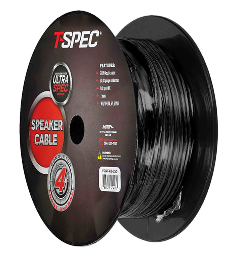 T-SPEC VSWF418-250 Front Channel Speaker Cable 18 Gauge 4 Conductor