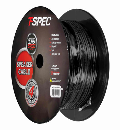 T-SPEC VSWR418-250 Rear Channel Speaker Cable 18 Gauge 4 Conductor