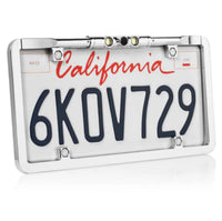 Boyo VTL275LTJ Ultra Slim Full-Frame License Plate Mounted Backup Camera with Trajectory Parking Lines and LED Lights