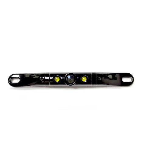 Boyo VTL422TJS Short Length Bar-Type License Plate Backup Camera with LED Lights and Trajectory Parking Lines (Black)
