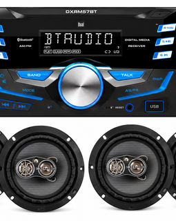 Dual XDM27BT Digital Media Receiver + 2 Soundstream PS-65 6.5" 4-Way Car Speakers Package
