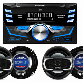 Dual XDM27BT Digital Media Receiver + 2 Absolute TQ654 6.5" 4-Way Car Speakers Package (Copy)