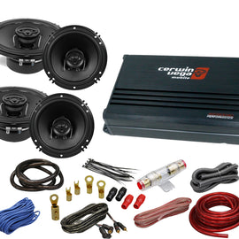 Cerwin Vega XED6004D 500W MAX 4 Channel Car Micro Compact Amplifier & 4 X XED-62+6.5" Speaker + Absolute KIT4 4 Gauge Amp Kit