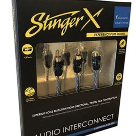 Stinger XI12YM X1 Series 2 Channel Interconnect Y-connector 2 Male/1 Female