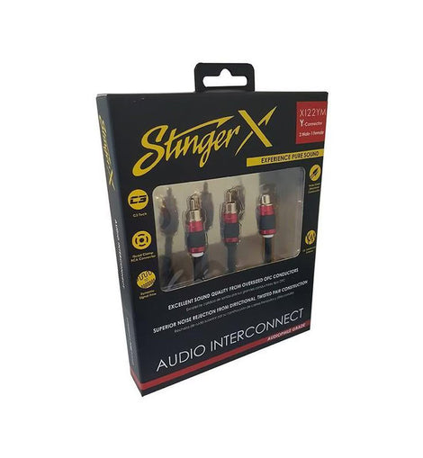 Stinger XI22YM X2 Series 2 Channel Interconnect Y-connector 2 Male/1 Female