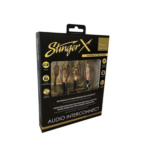 Stinger XI32YM X3 Series 2-Channel 2 Male to 1 Female RCA Interconnect Splitter Cable