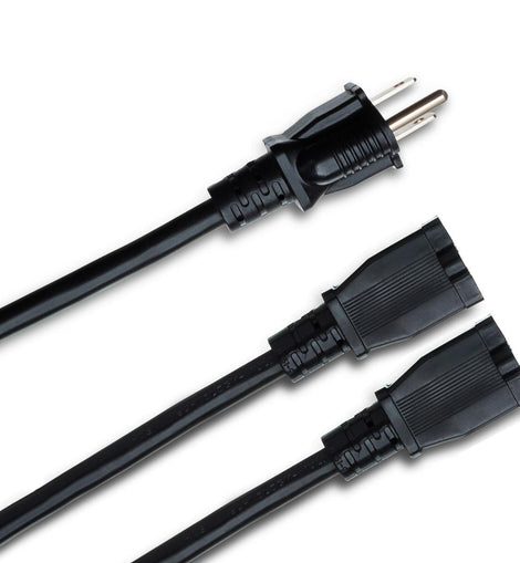 Hosa YAC-406 14-gauge NEMA 5-15P to Dual NEMA 5-15R Power Y Cable