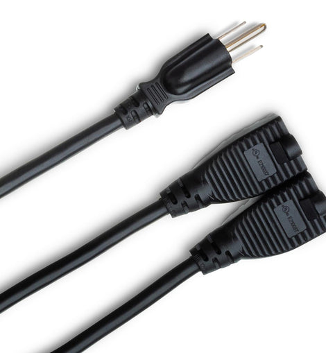Hosa YAC-407 18-gauge NEMA 5-15P to Dual NEMA 5-15R Power Y Cable