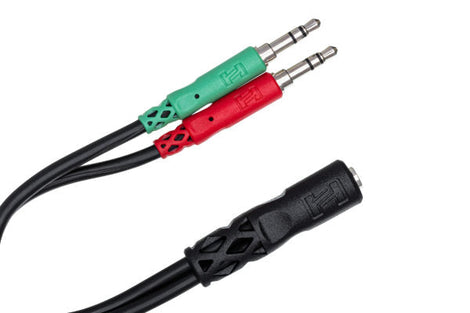 Hosa YMM-107 3.5mm TRRSF to Dual 3.5mm TRS Headset/Mic Breakout Cable