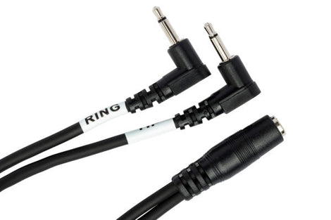 Hosa YMM-492 3.5mm TRS Female to Dual 3.5mm TS Male Air Travel Headphone Adaptor