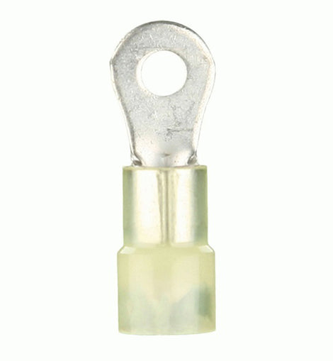 Install Bay YNRT516 Yellow Nylon Ring Terminal 12-10 Gauge 5/16 in Pack of 100