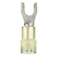Install Bay YNST8 Yellow Nylon Spade Terminal 12-10 Gauge #8 - Package of 100