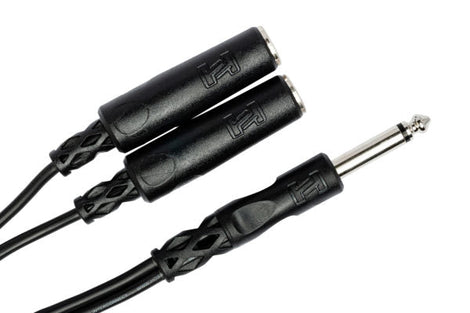 Hosa YPP-111 Y Cable - 1/4 inch TS Male to Dual 1/4 inch TS Female