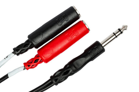 Hosa YPP-117 Stereo Breakout Cable - 1/4 inch TRS Male to Left and Right 1/4 inch TS Female