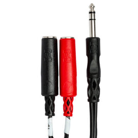 Hosa YPP-117 Stereo Breakout Cable - 1/4 inch TRS Male to Left and Right 1/4 inch TS Female