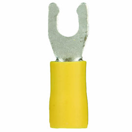 Install Bay YVLST8 Yellow Vinyl Locking Spade Terminal 12-10 Gauge #8