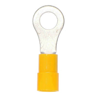 Install Bay YVRT14 Yellow Vinyl Ring Terminal 12-10 Gauge 1/4 in Package of 100