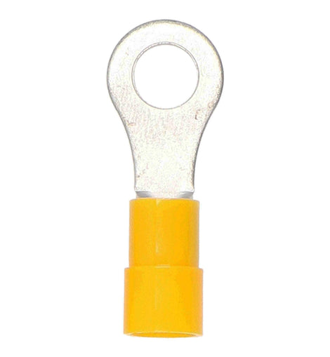 Install Bay YVRT14 Yellow Vinyl Ring Terminal 12-10 Gauge 1/4 in Package of 100