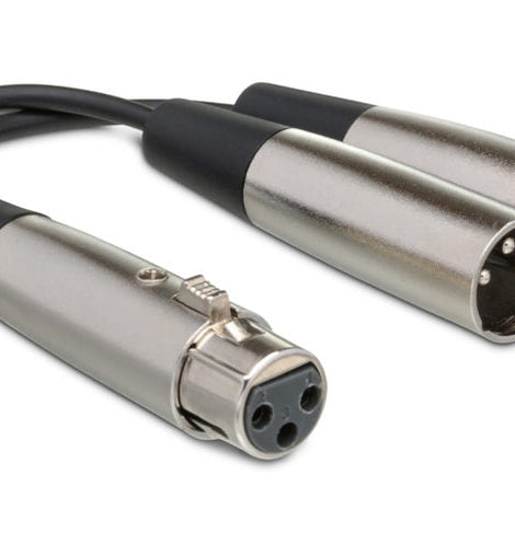 Hosa YXM-101.5 Y Cable XLR Female to Dual XLR Male 1.5 foot