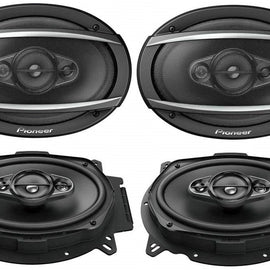 Pioneer TS-A6960F 450W 4-Way 6x9 Stereo Coaxial Speakers, 4-Ohm, Set of 2 Pairs