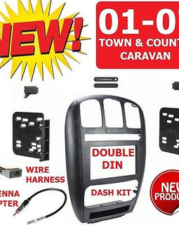01-07 Caravan / Town & Country Car Installation Double Din Dash Kit Bundle