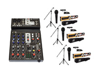 Peavey PV6BT Pro Audio Mixer Bluetooth Effects + 3 MSP-1 XLR Microphone Stand package