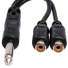 Hosa YPR-103 Y Cable 1/4 in TS to Dual RCAF