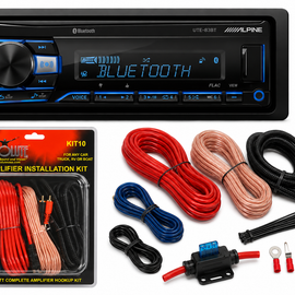 Alpine UTE-83BT Digital Media Receiver Remote Control + KIT10 Installation AMP Kit