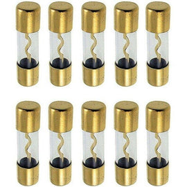 Absolute AGU100 10 pcs Gold AGU 100 Amp (100A) Car Stereo Inline Amp Glass Fuse