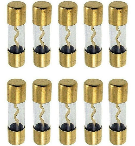 Absolute AGU100 10 pcs Gold AGU 100 Amp (100A) Car Stereo Inline Amp Glass Fuse