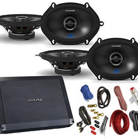 Alpine BBX-F1200 Amplifier 2 Pair S2-S68 5X7/6X8 Coax Speakers Amp Kit