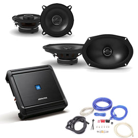 Alpine S-A32F 4 Channel Amplifier, S-S69 6X9 Coax Speakers, S-S50 5.25" Coax Speakers and Wiring Kit