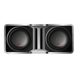 Pkg Pair of R-SB10V Alpine Halo Series 10" linkable ported subwoofer enclosure + Alpine KTX-H10 Linking Kit