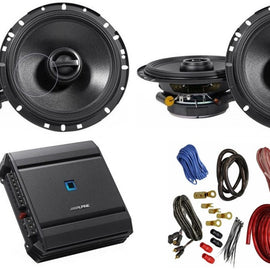 Alpine S-A32F 4 Channel Amplifier + 2 Pairs S-S65 6.5" Coaxial Speakers and Wiring Kit