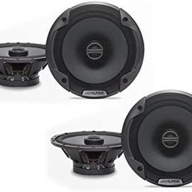 2 Pair Alpine SPE-6000 Car Speaker<BR/>480W Max, 120W RMS 6.5" 2-Way Type-E Coaxial Speakers w/ Silk Tweeters