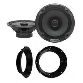 Alpine SPE-6000 Two Way 6.5 Inch Car Motorcycle Speakers for Harley Davidson Speaker Adapter Kit