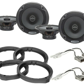 2 Alpine SPE-6000 + Front & Rear Speaker Adapters + Harness For Select Honda and Acura Vehicles