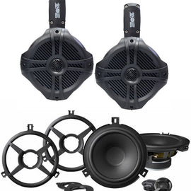 ALPINE SPV-65X-WRA 6.5" Coaxial + MPS65B Rollbar Speakers for 2007-2018 Jeep Wrangler JK