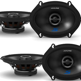 (4) ALPINE S-S57 230 Watt 5x7" Car Audio Coaxial 2-Way Speakers