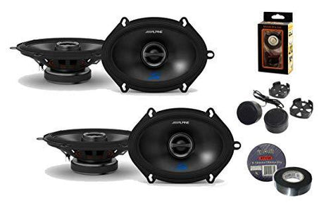 Alpine S-S57 5x7 (6x8) Speaker Two Pairs 2-Way Coaxial Speakers Bundle