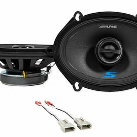 Alpine S-S57 5x7" Front Factory Speaker Replacement Kit For 1989-1997 Ford Thunderbird + Metra 72-5512 Speaker Harness