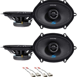 Front+Rear Alpine S 5x7" Speaker Replacement Kit For 1989-1997 Ford Thunderbird