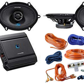 4 ALPINE S2-S68 230W 6x8" 5x7" 2-Way Speaker + Alpine S2-A36F 4-Ch Amplifier + 4 Gauge Amp Kit