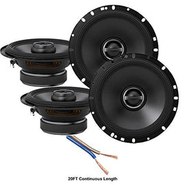 Alpine S-S65 Car Audio Type S Series 6 1/2" 320 Watt Speakers - 2 Pair with 20' Speaker Wire Package