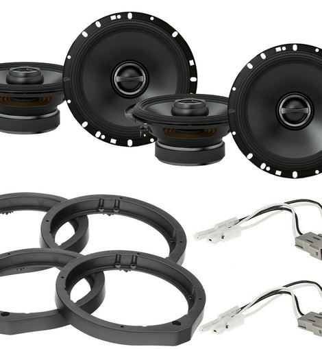 2 Alpine S-S65 + Front or Rear Speaker Adapters + Harness For Select Honda and Acura Vehicles