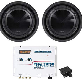 2 Alpine SWT-10S4 10" 1000W Car Subwoofers + AudioControl THE EPICENTER White Bass Processor