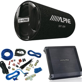 Alpine BBX-T600 AMP SWT-12S4 12" Bass Reflex Sub Bass Tube & KIT4 4G Amp Kit