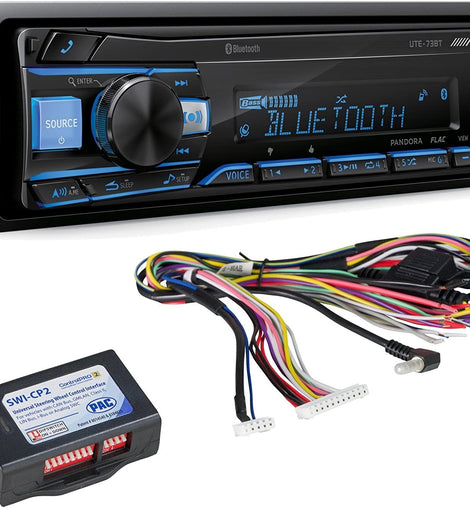 Alpine UTE-73BT Mech-less Bluetooth Receiver w/ SWI-CP2 Steering Wheel Interface
