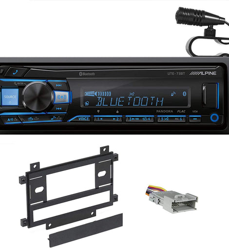 Alpine UTE-73BT In-Dash Digital Media Receiver with Bluetooth and Pandora Control with Metra 99-3410 & Metra 70-2003