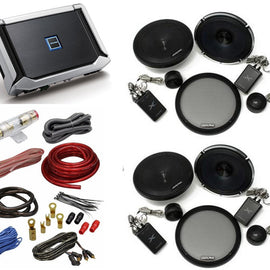 Alpine Type-X Bundle 2-Pair X-S65C 6.5" Component Speaker, X-A70F 700W 4-Ch Amp, and Absolute KIT4 4 Gauge Amp Wiring Kit